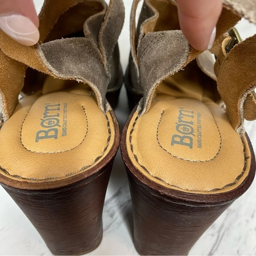 Born Devlyn Gray Heeled Clog 6M - Picture 11 of 13